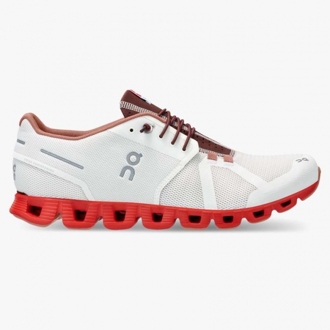 On Cloud Uomo Cloud Swiss Olympic-Rosso |Scarpe Bianche |Promozione Outlet Italia